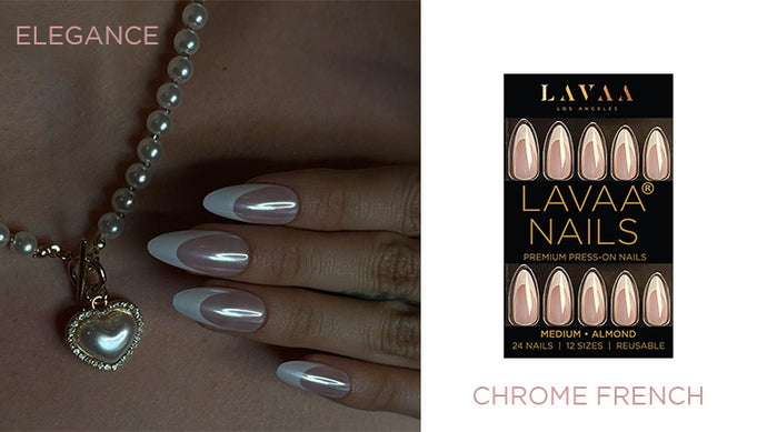Embrace Elegance with Lavaa Beauty’s New Chrome French Nail Set