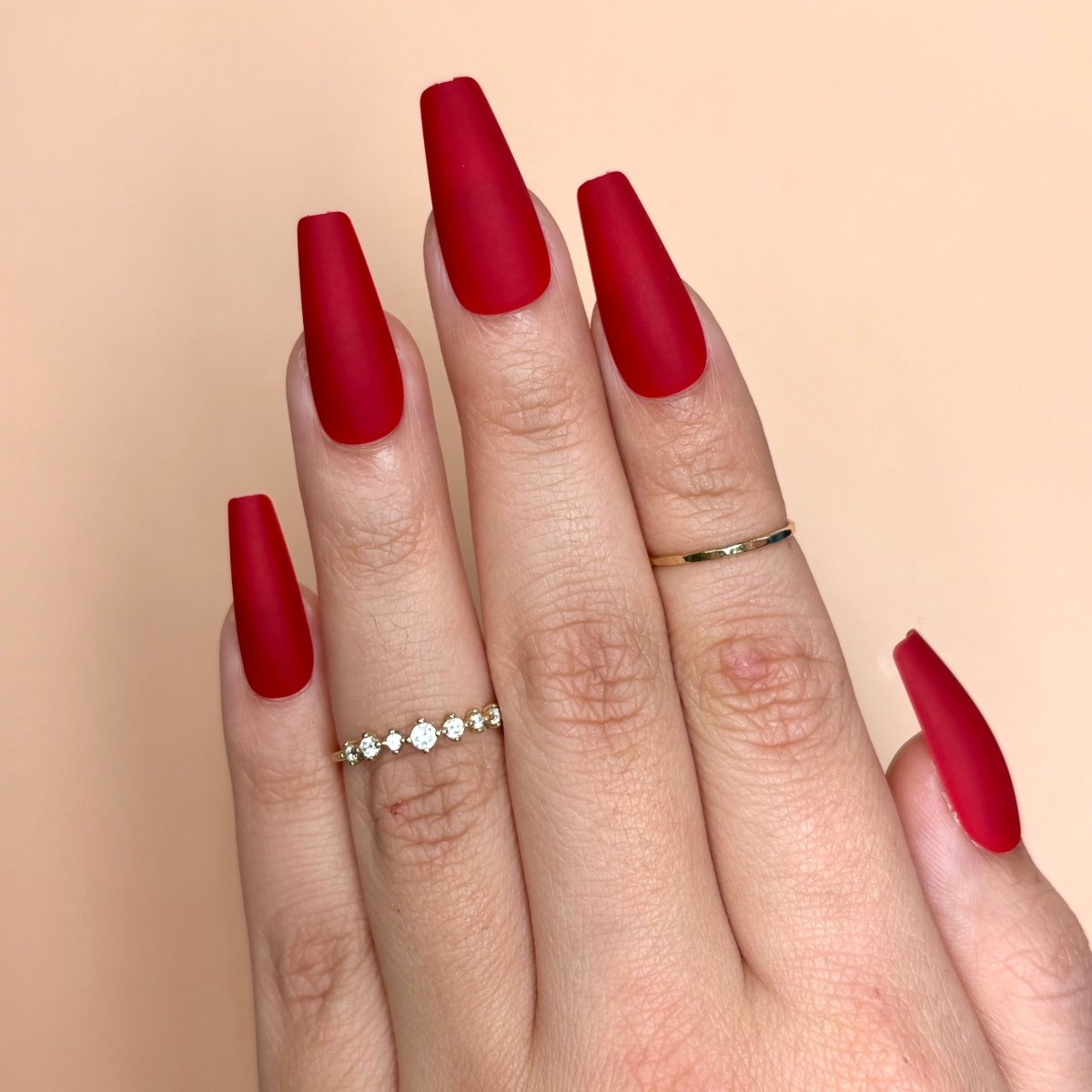 coffin nails for red dress Red glitter french tips