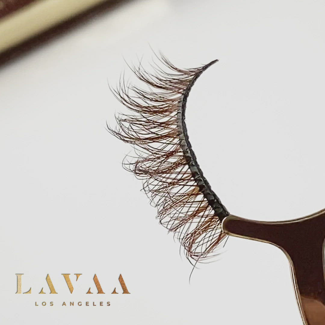 DELICATE Brown Lash | Short & Natural 3D Faux Mink Lashes | Lavaa Beauty