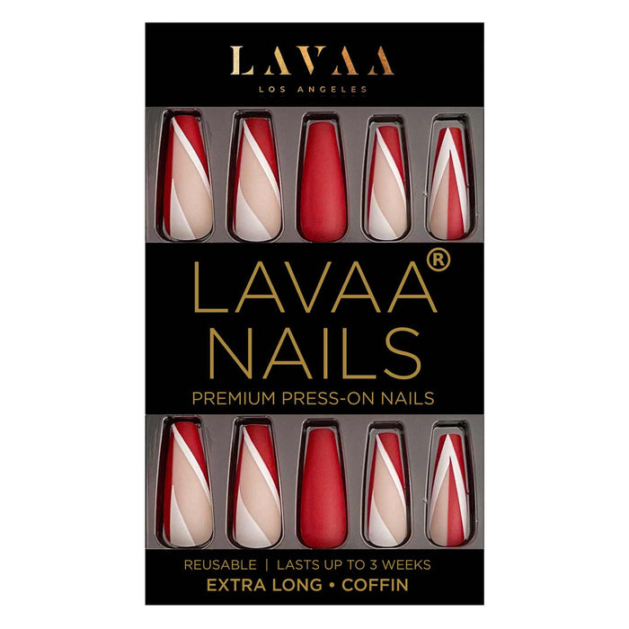HOLIDAY SLAY: Best Extra Long Red and White Press On Nails | Lavaa Beauty