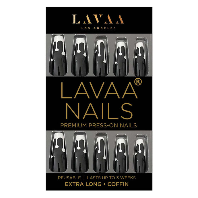 WHITE DRIP: Best Long White Coffin Press On Nails | Lavaa Beauty
