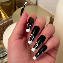 WHITE DRIP Swatch: Long White Coffin Press On Nails | Lavaa Beauty