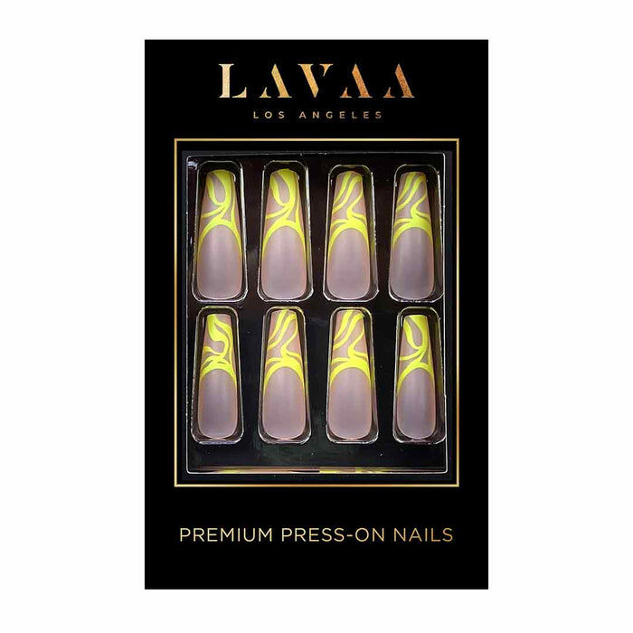ATTENTION | Best Extra Long Neon Yellow Press On Nails | Lavaa Beauty