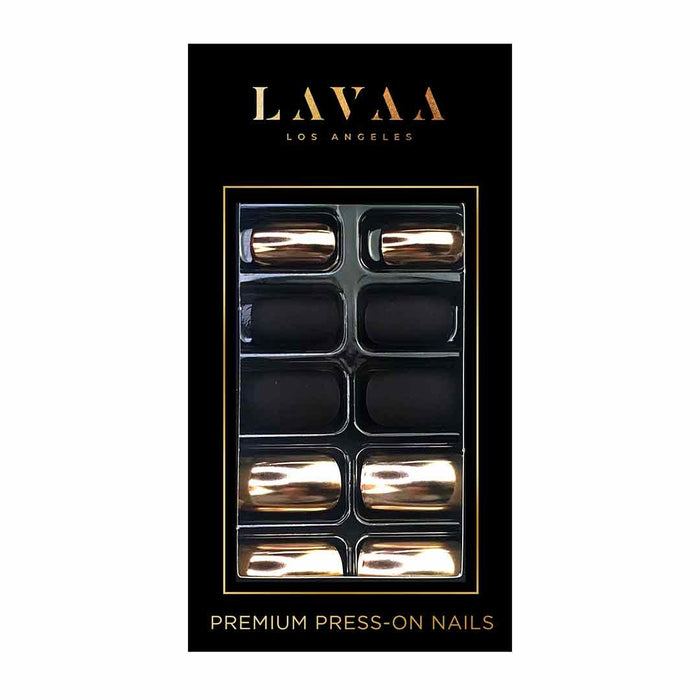 AZTEC CHROME: Best Gold Short Square Press On Nails | Lavaa Beauty