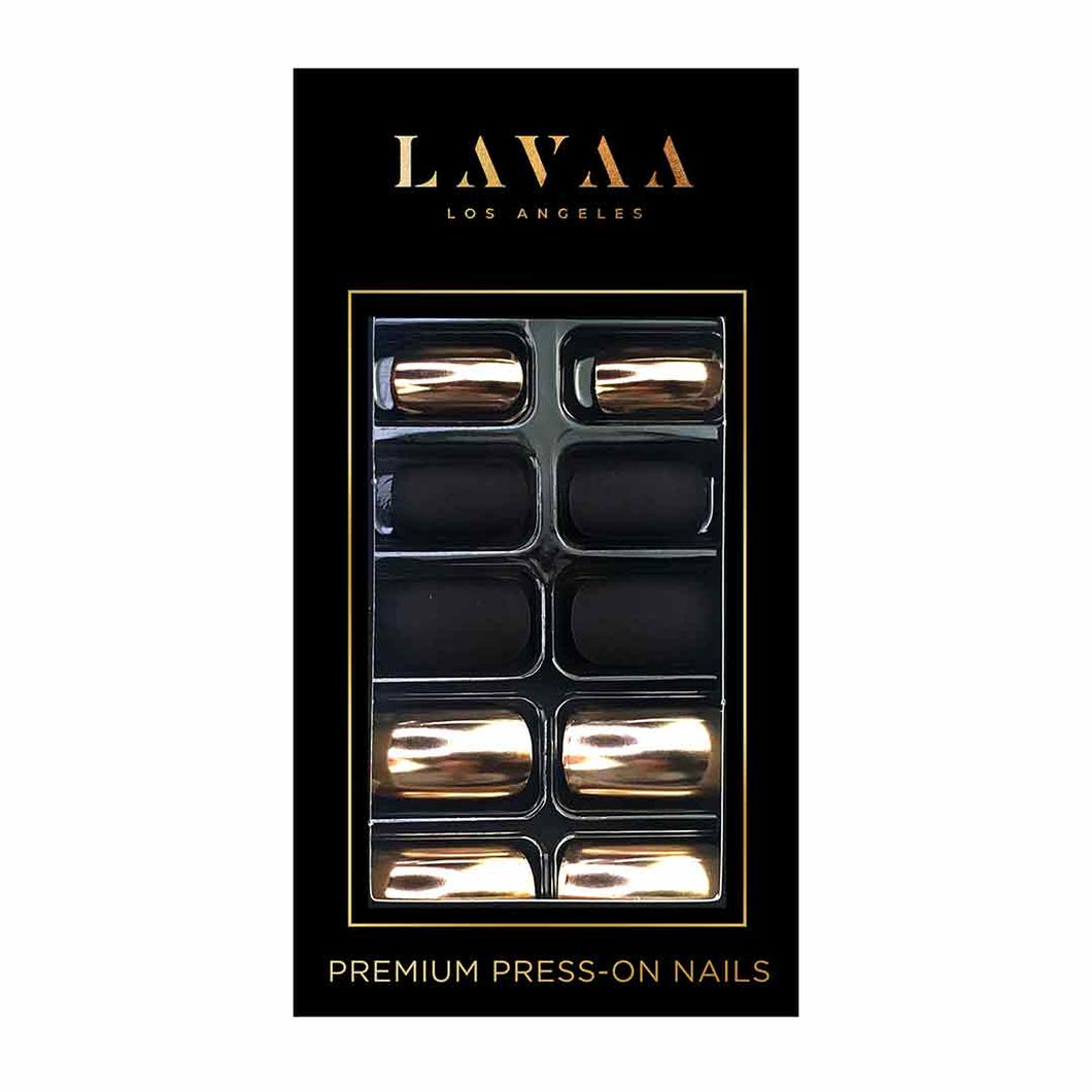 AZTEC CHROME: Best Gold Short Square Press On Nails | Lavaa Beauty