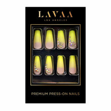 BABY YELLOW OMBRE: Best Crystal Ombre Coffin Press On Nails | Lavaa Beauty