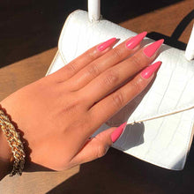 BUBBLEGUM BAE Swatch: Long Pink Stiletto Press On Nails | Lavaa Beauty