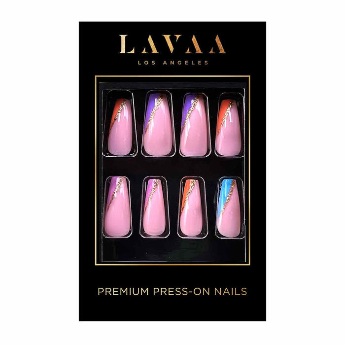 ENERGIZE: Best Long Pink Coffin Press On Nails | Lavaa Beauty
