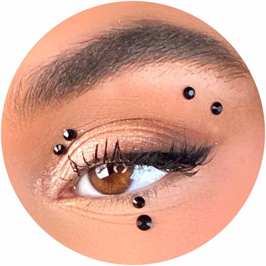 Face Gems | Black Circle Reflective Face And Body Gems | Lavaa Beauty