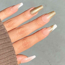 GLAM GODDESS Swatch: Long Gold Coffin Press On Nails | Lavaa Beauty