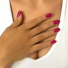 GLOSSY MAGENTA Swatch: Short Pink Square Press On Nails | Lavaa Beauty