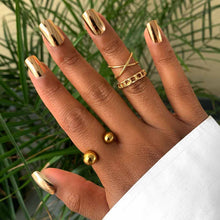 GOLDIE Swatch: Gold Chrome Short Square Press On Nails | Lavaa Beauty