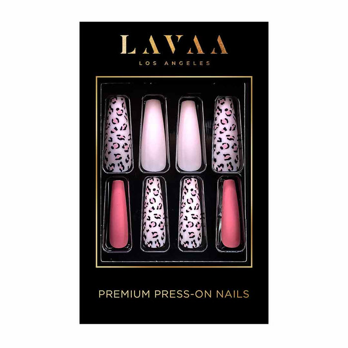 JUNGLE FEVER PINK: Best Extra Long Pink Art Press On Nails | Lavaa Beauty