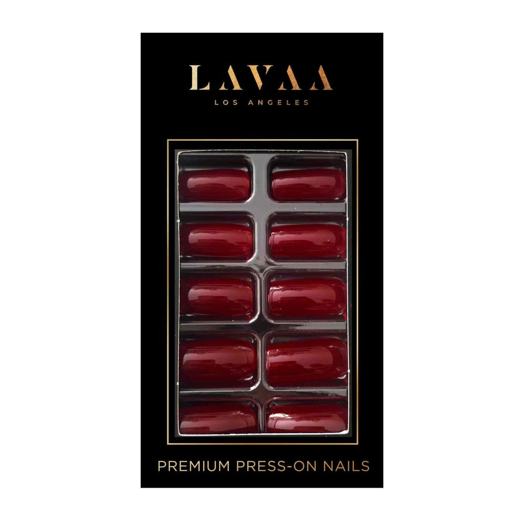 MAMACITA: Best Red Jelly Short Square Press On Nails | Lavaa Beauty