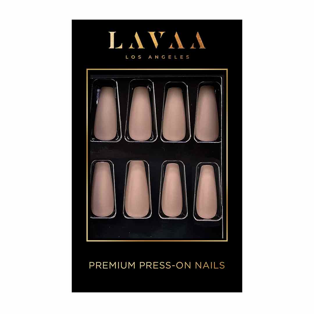 MATTE MAUVE: Best Long Matte Nude Coffin Press On Nails | Lavaa Beauty
