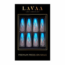 OCEAN FLAME: Best Extra Long Blue Flame Press On Nails | Lavaa Beauty