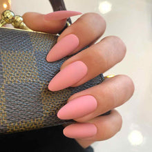 ON WEDNESDAYS Swatch: Pink Medium Almond Press On Nails | Lavaa Beauty