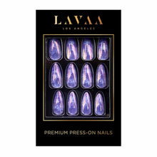 PURPLE MARBLE: Best Medium Almond Press On Nails | Lavaa Beauty